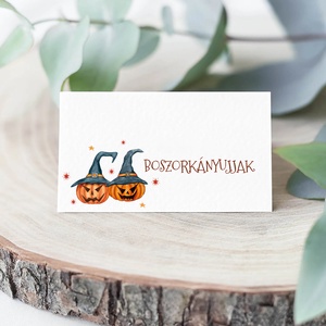 Halloween menükártya, ételcímke, svédasztal ételkártya, töklámpás - otthon & életmód - dekoráció - halloween - halloweeni dekoráció - Meska.hu