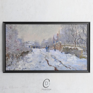 Monet festmény, karácsonyi dekoráció, Samsung Frame TV kép, digitális, Karácsony, Karácsonyi lakásdekoráció, Karácsonyi lakásdíszek, Fotó, grafika, rajz, illusztráció, MESKA