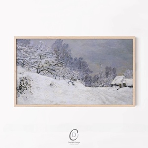 Monet festmény, karácsonyi dekoráció, Samsung Frame TV kép, digitális, Karácsony, Karácsonyi lakásdekoráció, Karácsonyi lakásdíszek, Fotó, grafika, rajz, illusztráció, MESKA