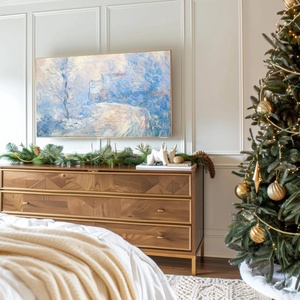 Monet festmény, karácsonyi dekoráció, Samsung Frame TV kép, digitális - karácsony - karácsonyi lakásdekoráció - karácsonyi lakásdíszek - Meska.hu