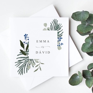 Greenery esküvői meghívó, kinyitható, idővonalas , Esküvő, Meghívó & Kártya, Meghívó, Fotó, grafika, rajz, illusztráció, Papírművészet, MESKA