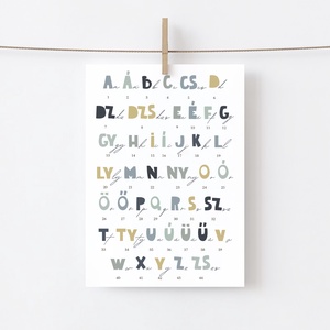 Teljes magyar ABC oktató poszter gyerekszobába, gyermekszoba dekoráció, montessori falikép, Otthon & Életmód, Babaszoba, gyerekszoba, Babaszoba kép, Fotó, grafika, rajz, illusztráció, MESKA