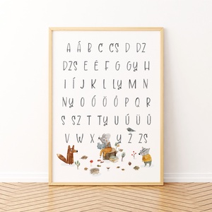 Teljes magyar ABC oktató poszter gyerekszobába, gyermekszoba dekoráció, erdei állatos falikép, Otthon & Életmód, Babaszoba, gyerekszoba, Babaszoba kép, Fotó, grafika, rajz, illusztráció, MESKA