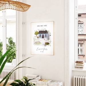 Személyre szóló házavató poszter, lakásavató kép, nászajándék, névre szoló páros, évfordulós ajándék, home sweet home - otthon & életmód - dekoráció - kép & falikép - poszter - Meska.hu