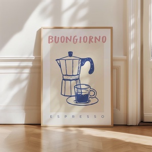 Moka Pot eszpresszó poszter, kávéföző konyhai fali dekoráció - otthon & életmód - dekoráció - kép & falikép - poszter - Meska.hu