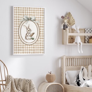 Nyuszi illusztrációs kép, vintage poszter, húsvéti falikép szett 3 db - baba - mama - babaszoba-dekoráció - babaszoba kép - Meska.hu