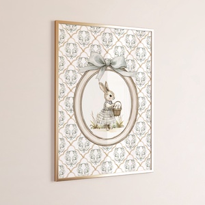 Nyuszi illusztrációs kép, húsvéti poszter, tavaszi gyerekszoba falikép szett 2 db - otthon & életmód - babaszoba, gyerekszoba - babaszoba kép - Meska.hu