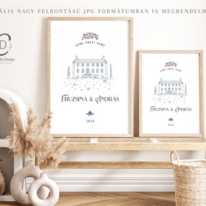 Személyre szóló házavató, lakásavató kép, nászajándék, évfordulós, páros ajándék, home sweet home poszter - otthon & életmód - dekoráció - kép & falikép - poszter - Meska.hu