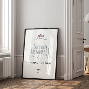 Személyre szóló házavató, lakásavató kép, nászajándék, évfordulós, páros ajándék, home sweet home poszter - otthon & életmód - dekoráció - kép & falikép - poszter - Meska.hu