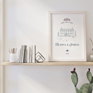 Személyre szóló házavató, lakásavató kép, nászajándék, évfordulós, páros ajándék, home sweet home poszter - otthon & életmód - dekoráció - kép & falikép - poszter - Meska.hu