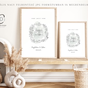 Személyre szóló házavató, lakásavató kép, nászajándék, évfordulós, páros ajándék, home sweet home poszter - otthon & életmód - dekoráció - kép & falikép - poszter - Meska.hu