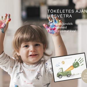 Húsvéti ajándék, egyedi kézlenyomatos poszter, farmos dekoráció - otthon & életmód - babaszoba, gyerekszoba - babaszoba dekoráció - Meska.hu