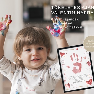 Valentin napi ajándék, egyedi kézlenyomatos poszter, szív dekoráció - otthon & életmód - dekoráció - kép & falikép - poszter - Meska.hu
