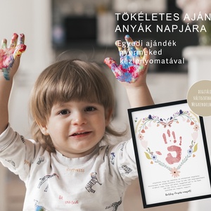 Anyák napi ajándék, egyedi kézlenyomatos poszter, verses falikép - otthon & életmód - dekoráció - kép & falikép - poszter - Meska.hu