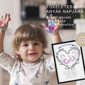 Anyák napi ajándék, egyedi kézlenyomatos poszter, verses falikép - otthon & életmód - dekoráció - kép & falikép - poszter - Meska.hu