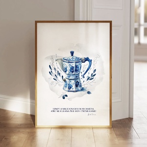 Moka Pot eszpresszó poszter, kávés konyhai fali dekoráció - Meska.hu