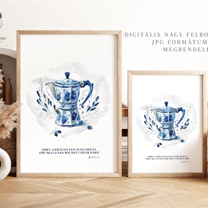 Moka Pot eszpresszó poszter, kávés konyhai fali dekoráció - otthon & életmód - dekoráció - kép & falikép - poszter - Meska.hu
