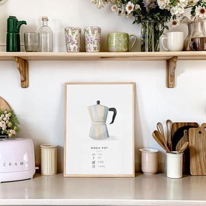 Moka pot poszter, konyhai fali dekoráció,  kávéfőző kép - otthon & életmód - dekoráció - kép & falikép - poszter - Meska.hu