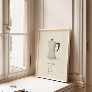 Moka pot poszter, konyhai fali dekoráció,  kávéfőző kép - otthon & életmód - dekoráció - kép & falikép - poszter - Meska.hu