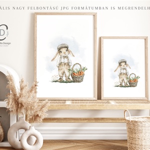 Kertész nyuszi, tavaszi falikép, húsvéti poszter, gyerekszoba falikép - otthon & életmód - babaszoba, gyerekszoba - babaszoba kép - Meska.hu