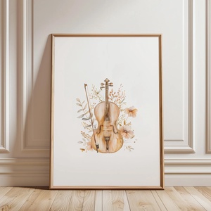 Hegedű kép, hangszer poszter, gyerekszoba falikép, Otthon & Életmód, Dekoráció, Kép & Falikép, Poszter, Fotó, grafika, rajz, illusztráció, MESKA