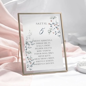 Meadow ültetési rend, esküvői kártya szett 9 db - esküvő - meghívó & kártya - ültetési rend - Meska.hu