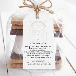 Gyűrűk Ura személyre szóló esküvői ajándékkísérő kártya, ajándékátadó címke, Esküvő, Emlék & Ajándék, Köszönőajándék, Fotó, grafika, rajz, illusztráció, Papírművészet, MESKA