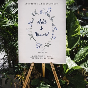 Vadvirágos esküvői üdvözlő tábla, vendégköszöntő, vendégváró poszter - esküvő - dekoráció - tábla & jelzés - Meska.hu