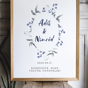 Vadvirágos esküvői üdvözlő tábla, vendégköszöntő, vendégváró poszter - esküvő - dekoráció - tábla & jelzés - Meska.hu