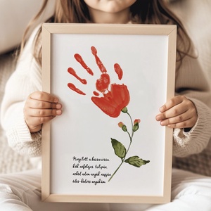 Anyák napi ajándék, egyedi kézlenyomatos poszter, verses ajándék - Meska.hu