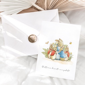 Húsvéti képeslap, Nyúl Péter üdvözlőlap, ajándékkísérő - otthon & életmód - papír, írószer - ajándékozás kellékei - képeslap, üdvözlőlap - Meska.hu Húsvéti képeslap, Nyúl Péter üdvözlőlap, ajándékkísérő - otthon & életmód - papír, írószer - ajándékozás kellékei - képeslap, üdvözlőlap - Meska.hu