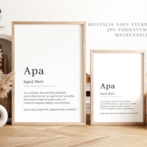 Legjobb apa definíciós poszter, az apa szó vicces meghatározása, apák napi ajándék - otthon & életmód - dekoráció - kép & falikép - poszter - Meska.hu
