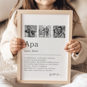 Legjobb Apa poszter, az apa szó vicces meghatározása, fényképes apák napi ajándék, Otthon & Életmód, Dekoráció, Kép & Falikép, Poszter, Fotó, grafika, rajz, illusztráció, MESKA