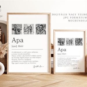 Ajándék apának, definíciós poszter, az apa szó vicces meghatározása, fényképes apák napi ajándék - otthon & életmód - dekoráció - kép & falikép - poszter - Meska.hu