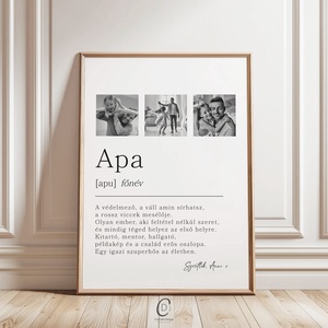 Ajándék apának, definíciós poszter, az apa szó vicces meghatározása, fényképes apák napi ajándék - otthon & életmód - dekoráció - kép & falikép - poszter - Meska.hu