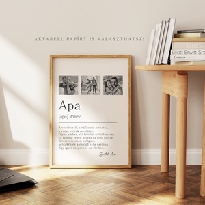 Ajándék apának, definíciós poszter, az apa szó vicces meghatározása, fényképes apák napi ajándék - otthon & életmód - dekoráció - kép & falikép - poszter - Meska.hu