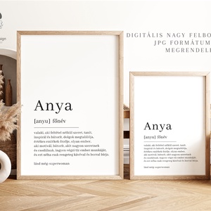 Legjobb anya definíciós poszter, az anya szó vicces meghatározása, anyák napi ajándék - otthon & életmód - dekoráció - kép & falikép - poszter - Meska.hu