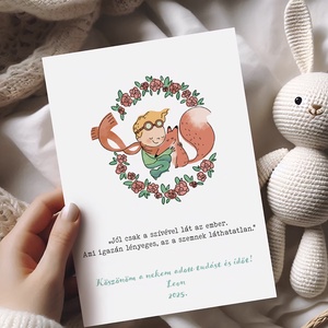 Köszönőajándék óvónéniknek, dadusoknak, ballagásra búcsúajándék, kis herceges ajándékkísérő, Otthon & Életmód, Papír, írószer, Ajándékozás kellékei, Képeslap, üdvözlőlap, Fotó, grafika, rajz, illusztráció, Papírművészet, MESKA