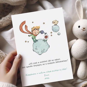 Köszönőajándék óvónéniknek, dadusoknak, ballagásra búcsúajándék, kis herceges ajándékkísérő, Otthon & Életmód, Papír, írószer, Ajándékozás kellékei, Képeslap, üdvözlőlap, Fotó, grafika, rajz, illusztráció, Papírművészet, MESKA
