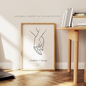 Személyre szoló páros ajándék, esküvői, házassági évfordulós poszter, Valentin napi falikép - művészet - grafika & illusztráció - művészi nyomat - Meska.hu
