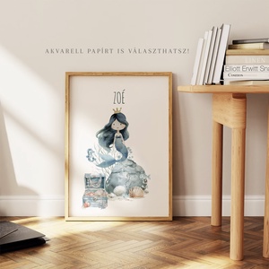 Egyedi névre szoló babaszoba falikép, kis hableány fali poszter - otthon & életmód - babaszoba, gyerekszoba - babaszoba kép - Meska.hu