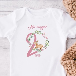 Születésnapi baba body, őzikés, Ruha & Divat, Babaruha & Gyerekruha, Body, Fotó, grafika, rajz, illusztráció, MESKA