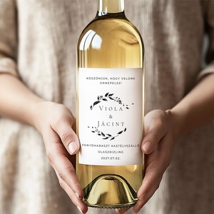 Boros, pálinkás palack címke, esküvői köszönő ajándék matrica, köszöntő ajándék, szülőköszöntő  - esküvő - emlék & ajándék - köszönőajándék - Meska.hu