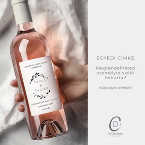 Boros, pálinkás palack címke, esküvői köszönő ajándék matrica, köszöntő ajándék, szülőköszöntő  - esküvő - emlék & ajándék - köszönőajándék - Meska.hu