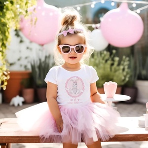 Születésnapi nyuszis baba body, tütü tüll szoknya és fejpánt szettel - ruha & divat - babaruha & gyerekruha - body - Meska.hu