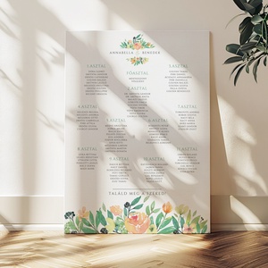 Toszkán ültető tábla esküvőre, esküvői ültetési rend poszter, kép, Esküvő, Dekoráció, Tábla & Jelzés, Fotó, grafika, rajz, illusztráció, Papírművészet, MESKA