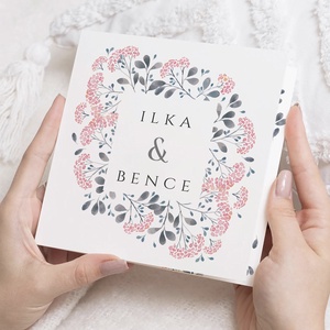 Berry esküvői meghívó, kinyitható greenery képeslap, Esküvő, Meghívó & Kártya, Meghívó, Fotó, grafika, rajz, illusztráció, Papírművészet, MESKA