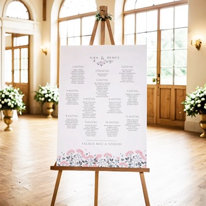 Berry ültető tábla esküvőre, esküvői ültetési rend poszter, kép, Esküvő, Dekoráció, Tábla & Jelzés, Fotó, grafika, rajz, illusztráció, Papírművészet, MESKA