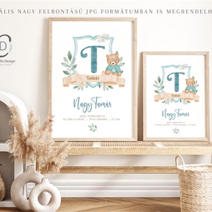 Megérkeztem baba poszter, megszülettem adatok, keresztelő ajándék, Otthon & Életmód, Babaszoba, gyerekszoba, Babaszoba kép, Fotó, grafika, rajz, illusztráció, Papírművészet, MESKA