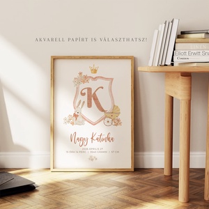 Megérkeztem baba poszter, megszülettem adatok, keresztelő ajándék - otthon & életmód - babaszoba, gyerekszoba - babaszoba kép - Meska.hu